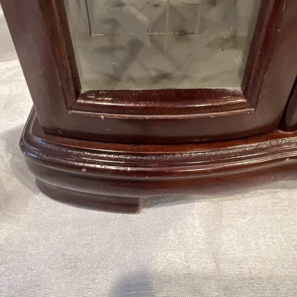 Large Vintage Lift Top Wooden Jewelry Box Etched Glass Doors- 4 Drawers 13.5x11 - Picture 16 of 16